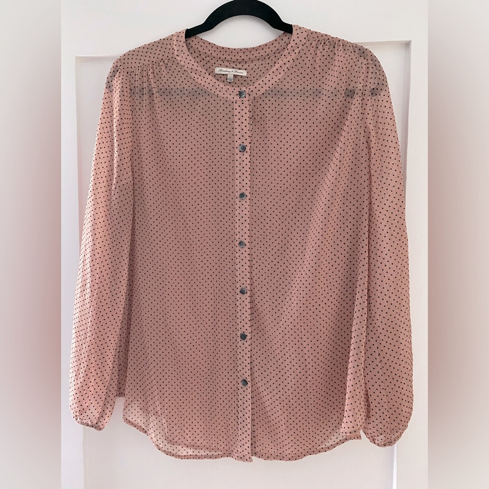 Broadway & Broome at Madewell | Pink Polka Dot Blouse